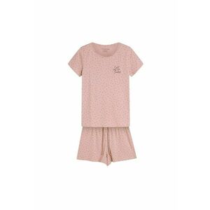 Pijamale dama Renya - roz murdar - bumbac - buline - set cu pantaloni scurti imagine