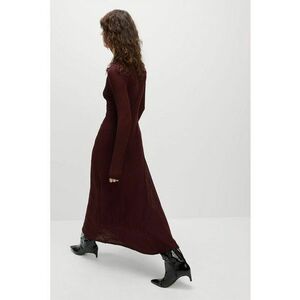 Rochie midi cu croiala A - Visiniu imagine