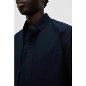 Camasa slim fit cu guler fixat cu nasturi - Albastru ultramarin imagine