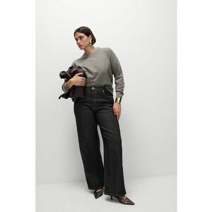 Blugi relaxed fit cu talie inalta - Negru imagine