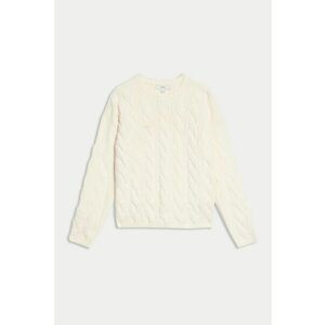Pulover cu model torsade - Crem imagine