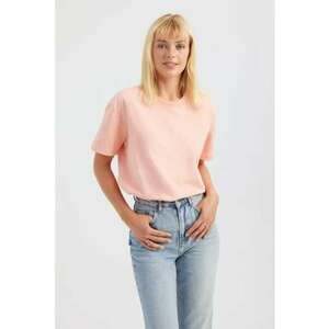 Tricou dama - bumbac - decolteu rotund - roz imagine