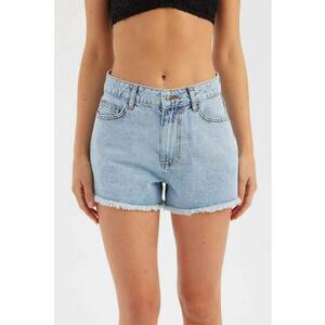 Pantaloni scurti dama - denim - talie inalta - albastru imagine