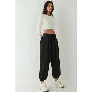 Pantaloni dama Pantaloni Salwar - buzunare - negru - textil imagine