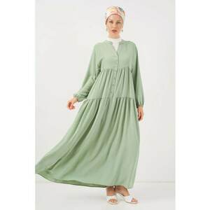 Rochie maxi - HiCCUP - decolteu in V - croiala lejera - verde - textil imagine