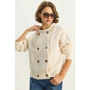 Cardigan - Tricot - Crem - imagine