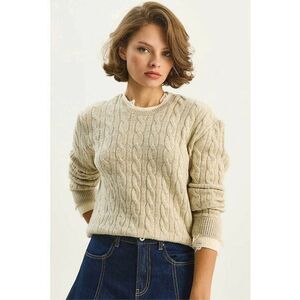 Pulover dama - Tricot - Bej - imagine