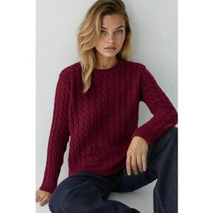 Pulover dama - Tricot - Rosu inchis imagine