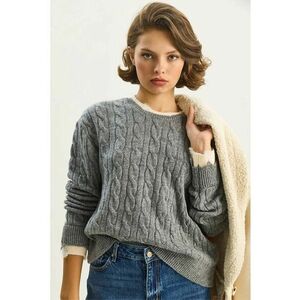 Pulover dama - Tricot - Gri - imagine