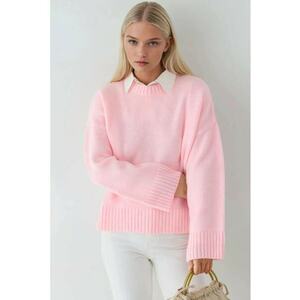 Pulover dama - Tricot - Roz pal imagine