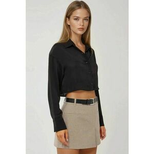 Fusta mini dama - textil - bej imagine