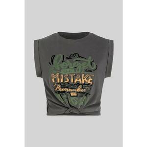 Tricou dama - cu imprimeu - bumbac - multicolor imagine