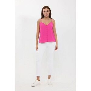 Bluza fara maneci - decolteu in V - roz - viscoza - Roz imagine