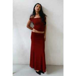 Fusta Ilma Maxi Bodycon - rosie - textil - croiala mulata - eleganta imagine