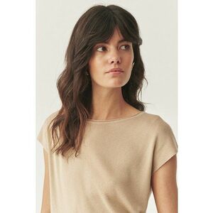 Bluza din amestec de lyocell - Maro nisip imagine