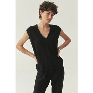 Bluza uni cu decolteu in V - Negru imagine