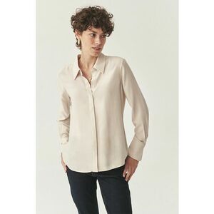 Camasa regular-fit cu model uni - Alb murdar imagine