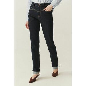 Blugi slim-fit cu cusaturii contrastante - Portocaliu pal/Gri antracit imagine