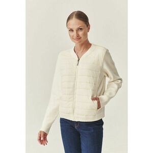 Cardigan cu segmente matlasate - Crem imagine