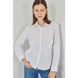 Camasi dama - Relaxed Fit Poplin - alb - bumbac si poliester imagine