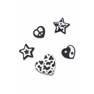 Set de talismane de cauciuc pentru saboti Jibbitz - 5 piese - Alb/Negru imagine