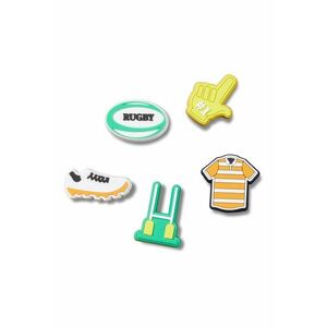 Set de talismane de cauciuc pentru saboti Jibbitz - 5 piese - Alb/Verde/Portocaliu imagine