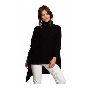 Pulover poncho - Acril - Negru - imagine