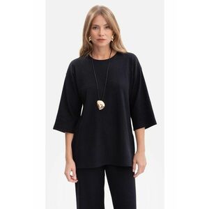 Hanorac B301 - supradimensionat - maneci 3/4 - negru - Negru imagine