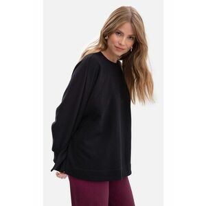 Hanorac supradimensionat B306 Negru fante laterale - guler rotund - 90% bumbac - 10% polyester - fara buzunare - Negru imagine