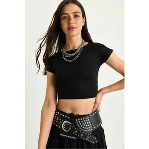 Tricou dama - Bumbac - Negru imagine