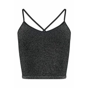 Top scurt lucios dama Negru - Negru imagine