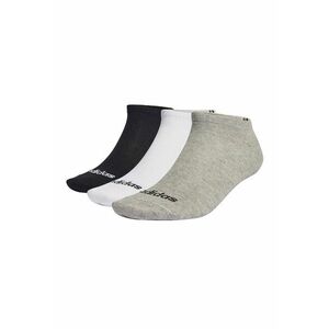 Set de sosete scurte pana la glezna unisex cu imprimeu logo - 3 perechi - Alb/Negru/Gri melange imagine
