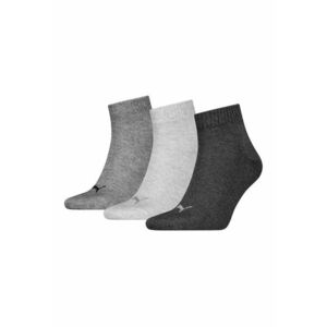 Set de sosete scurte unisex cu detalii logo - 3 perechi - Gri melange/Gri inchis imagine