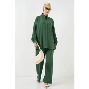 Compleu dama guler elegant - croi larg - poliester/elastan - verde inchis imagine