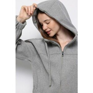Hanorac lejer cu fermoar - Gri melange imagine