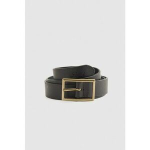 Curea din piele cu logo - Negru imagine