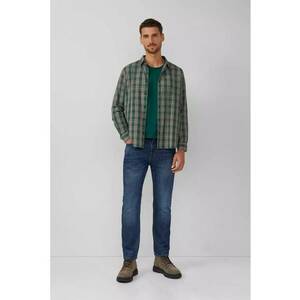 Bluza de bumbac cu decolteu la baza gatului - Verde aquamarin imagine