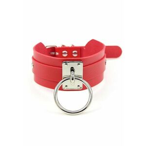 Colier choker rosu - cu pandantiv in forma de cerc - Morton C14 - imagine
