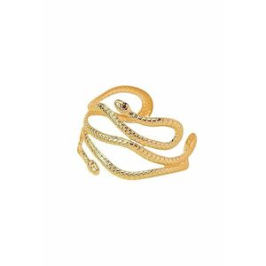Bratara aurie - reglabila - forma de sarpe - cu pietre rosii - Diametru: 6 cm - Penille C8 imagine