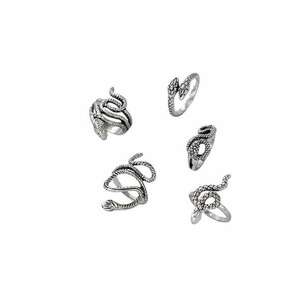 Set 4 inele argintii - forma de sarpe - Doris C4 imagine