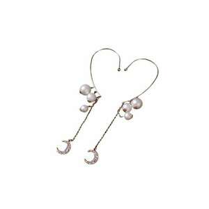 Cercei aurii - ear cuff - lungi - cu perle - Sissy C14 - imagine