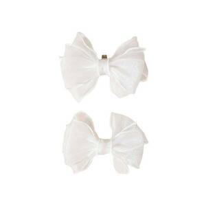 Set 2 brose - albe - pentru pantofi - cu clips - forma de fundita - Otylya C6 imagine
