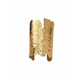 Bratara aurie - lata - texturata - cu margini decupate - Diametru: 6.6 cm - Percy C8 imagine