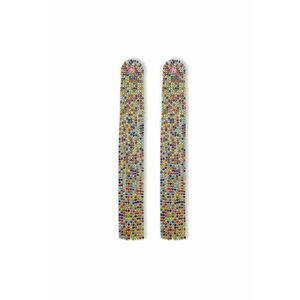 Cercei aurii - lungi - cu pietre multicolore - Rickarda C7 - imagine