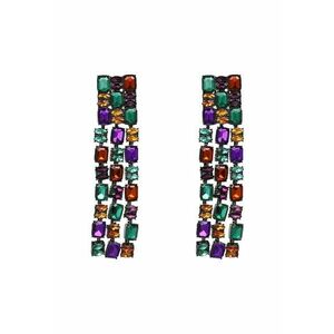 Cercei negri - lungi - cu pietre multicolore - Pilou C3 imagine