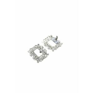 Set 2 brose - argintii - pentru pantofi - cu clips si pietre - Ottella C6 imagine