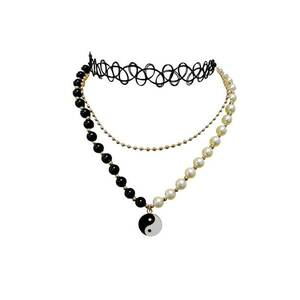 Set 3 coliere aurii - cu choker si perle - Connie C12 - imagine