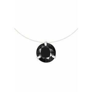 Colier cu fir transparent - cu piatra neagra din zirconiu - Carlina C2 - imagine