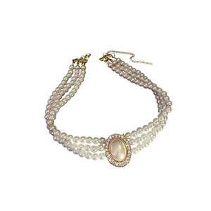 Colier choker auriu - cu perle si pietre - Othine C24 imagine