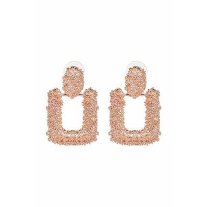 Cercei rose gold - drepunghiulari - cu textura incretita - Athalia C19 - imagine